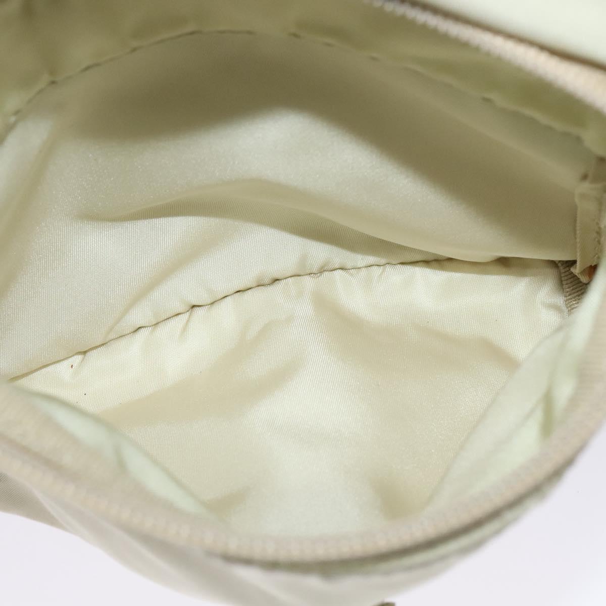 PRADA Shoulder Bag Nylon Ivory Silver Auth 139575