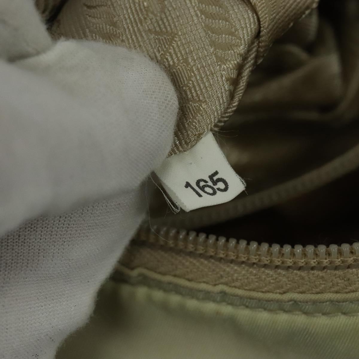 PRADA Shoulder Bag Nylon Ivory Silver Auth 139575