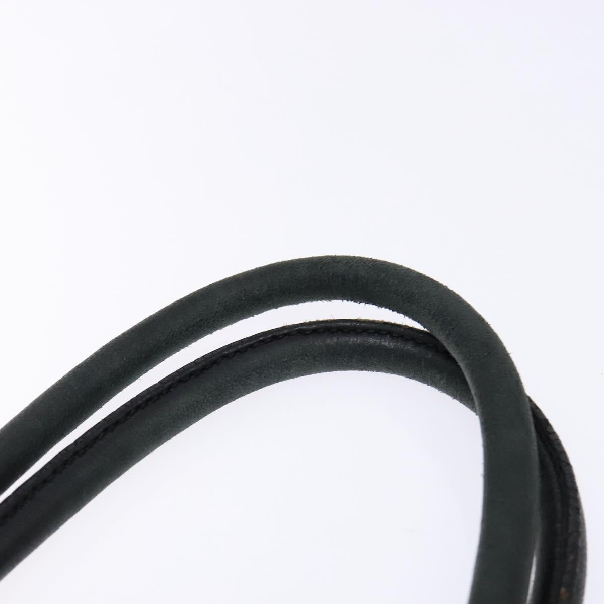 PRADA Hand Bag Nylon Silver Black Auth 139576