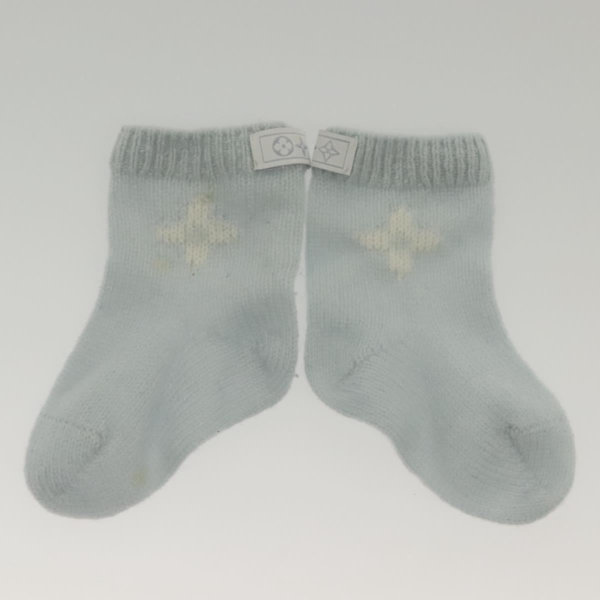 LOUIS VUITTON Baby Gift Set Cashmere White Light Blue GI029C LV Auth 139604