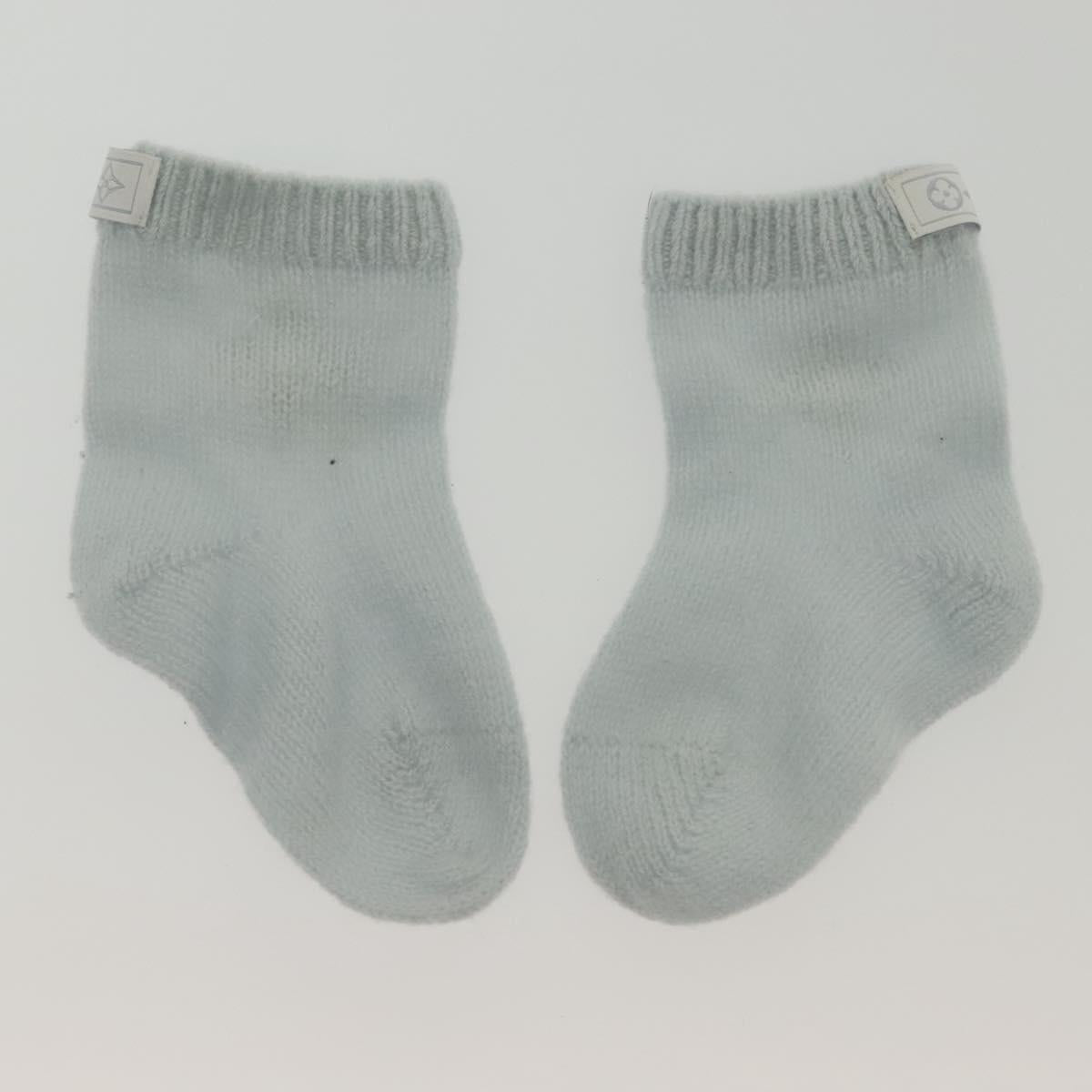 LOUIS VUITTON Baby Gift Set Cashmere White Light Blue GI029C LV Auth 139604