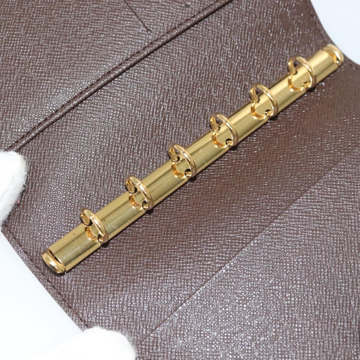 LOUIS VUITTON Damier Ebene Agenda PM Day Planner Cover R20700 LV Auth 139605