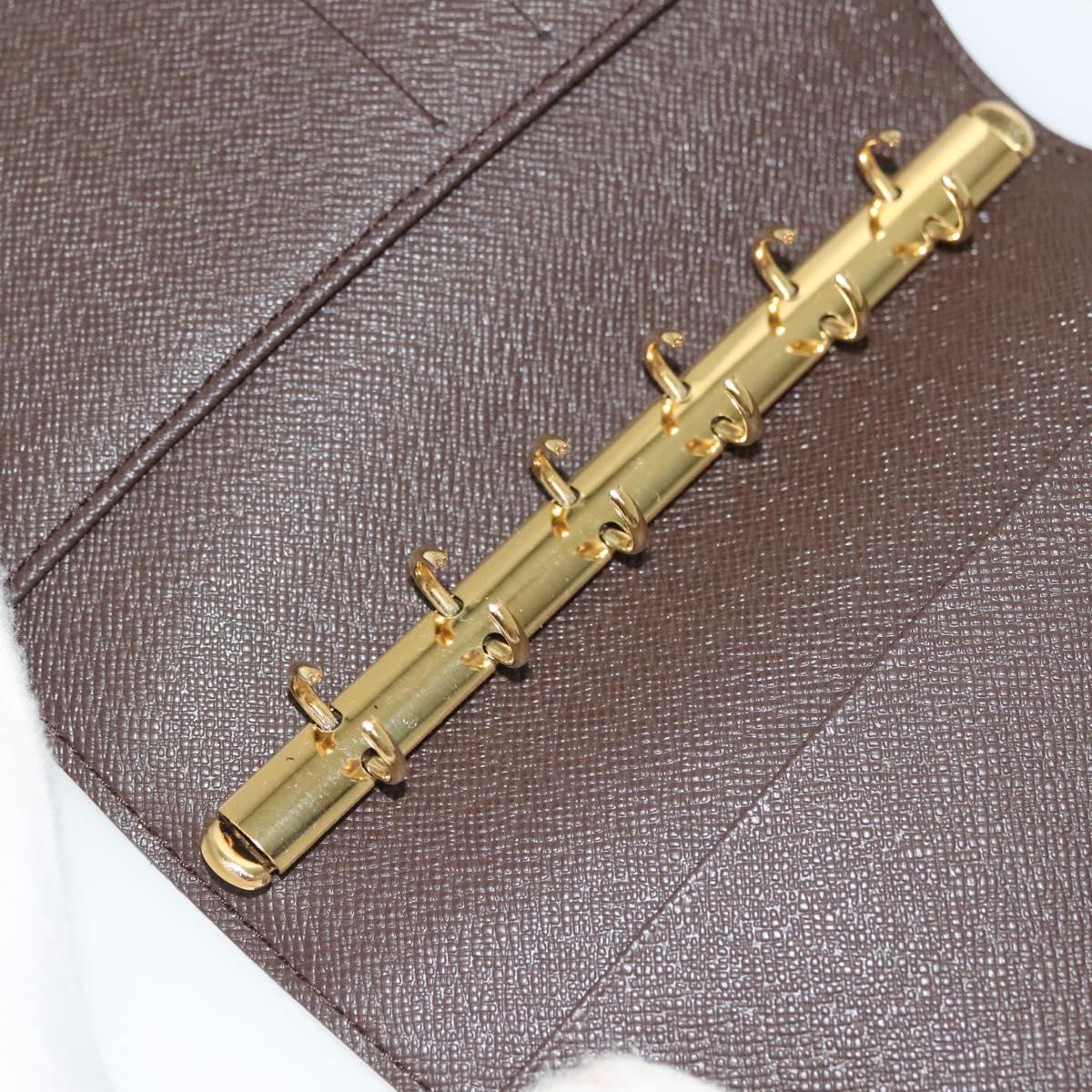 LOUIS VUITTON Damier Ebene Agenda PM Day Planner Cover R20700 LV Auth 139605