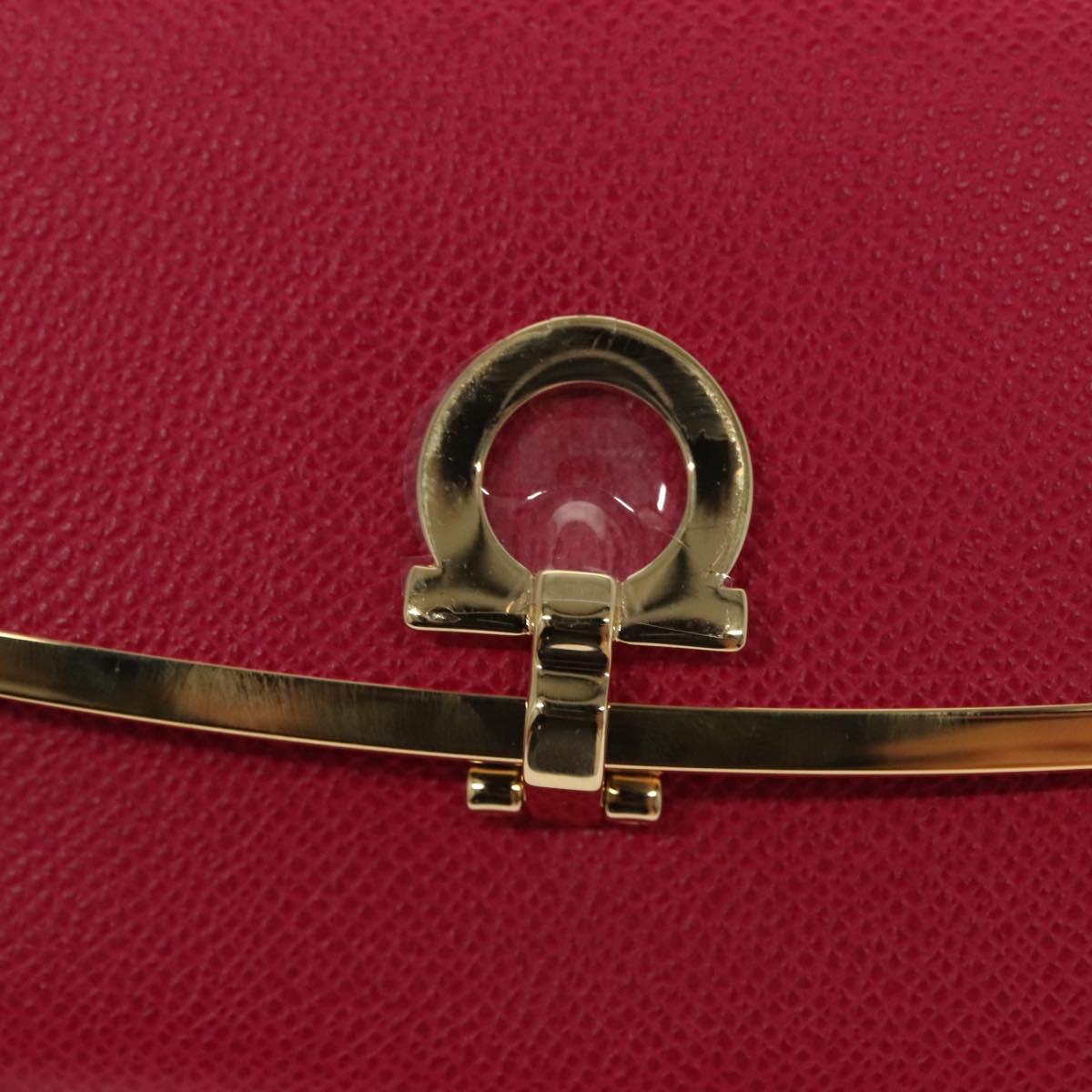 Salvatore Ferragamo Gancini Long Wallet Leather Pink Gold Auth 139609