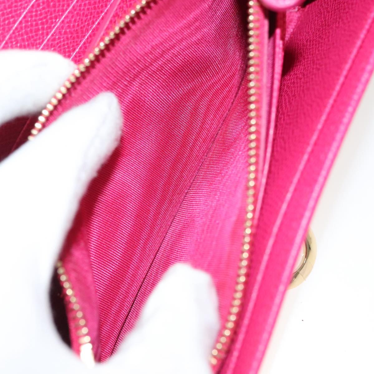 Salvatore Ferragamo Gancini Long Wallet Leather Pink Gold Auth 139609