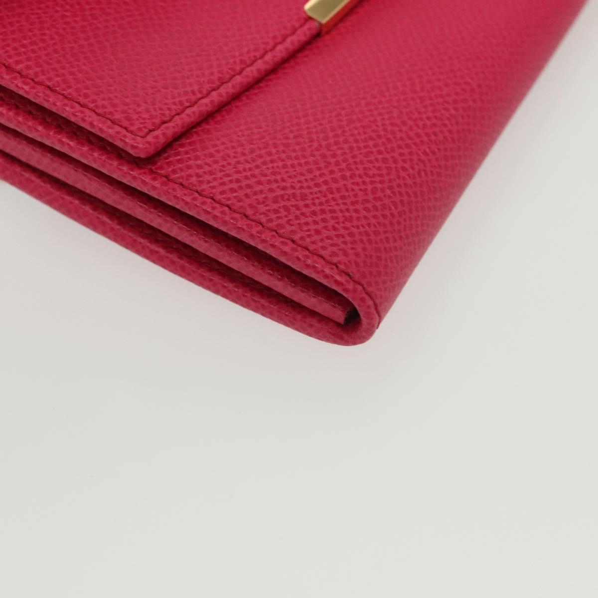 Salvatore Ferragamo Gancini Long Wallet Leather Pink Gold Auth 139609