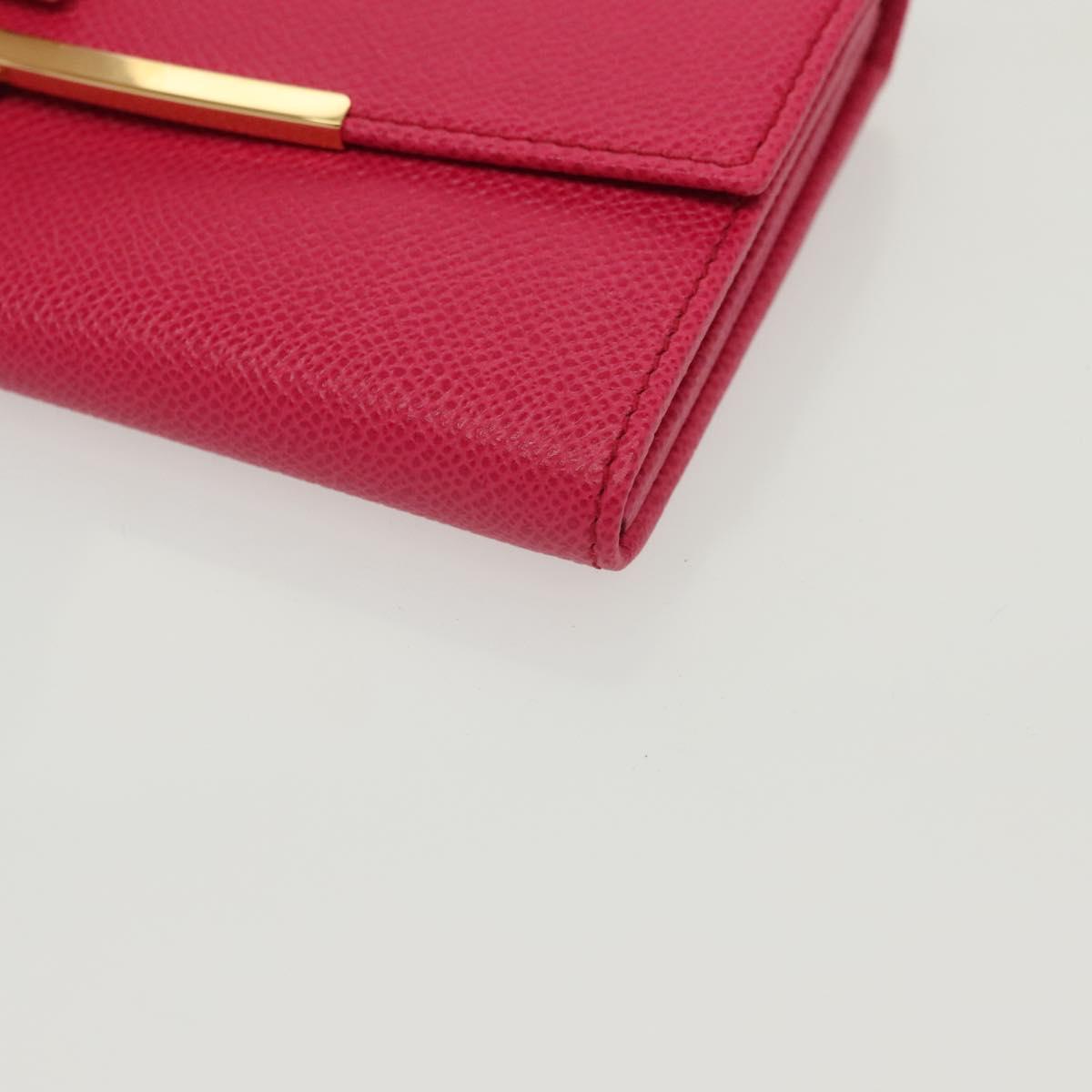 Salvatore Ferragamo Gancini Long Wallet Leather Pink Gold Auth 139609