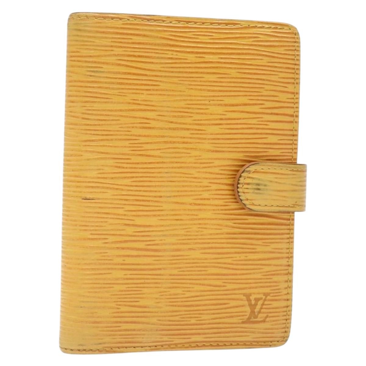 LOUIS VUITTON Epi Agenda PM Day Planner Cover Yellow R20059 LV Auth 139610