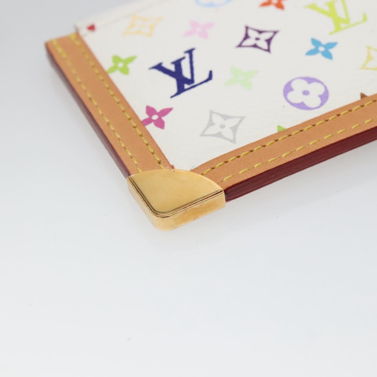 LOUIS VUITTON Multicolor Pochette Cles Coin Purse White M92655 LV Auth 139622V