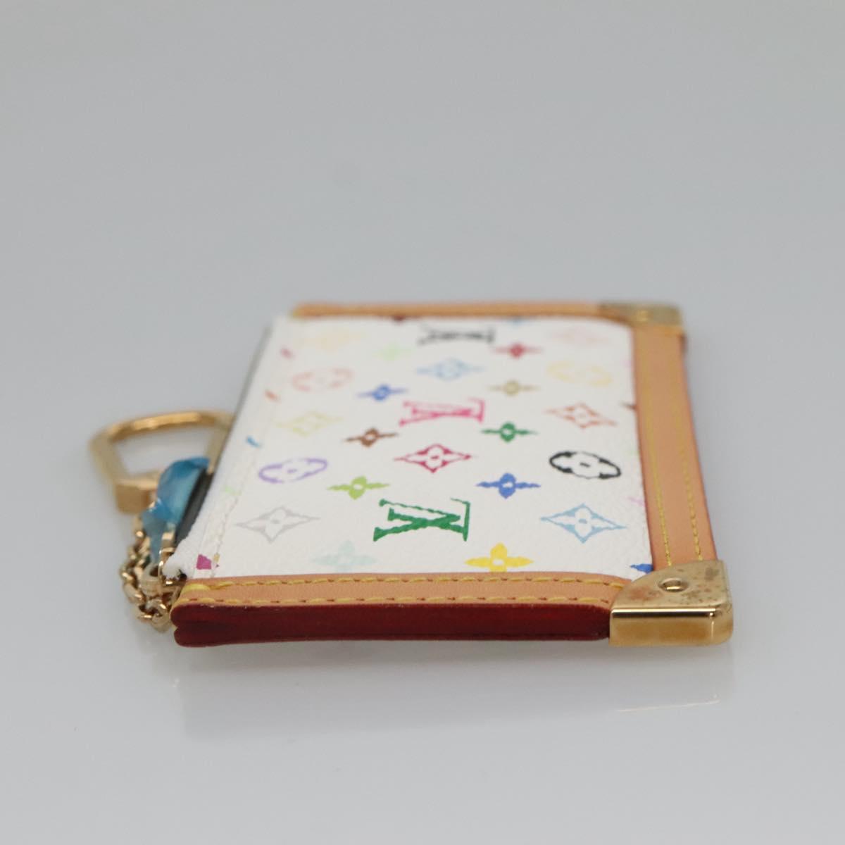 LOUIS VUITTON Multicolor Pochette Cles Coin Purse White M92655 LV Auth 139622V