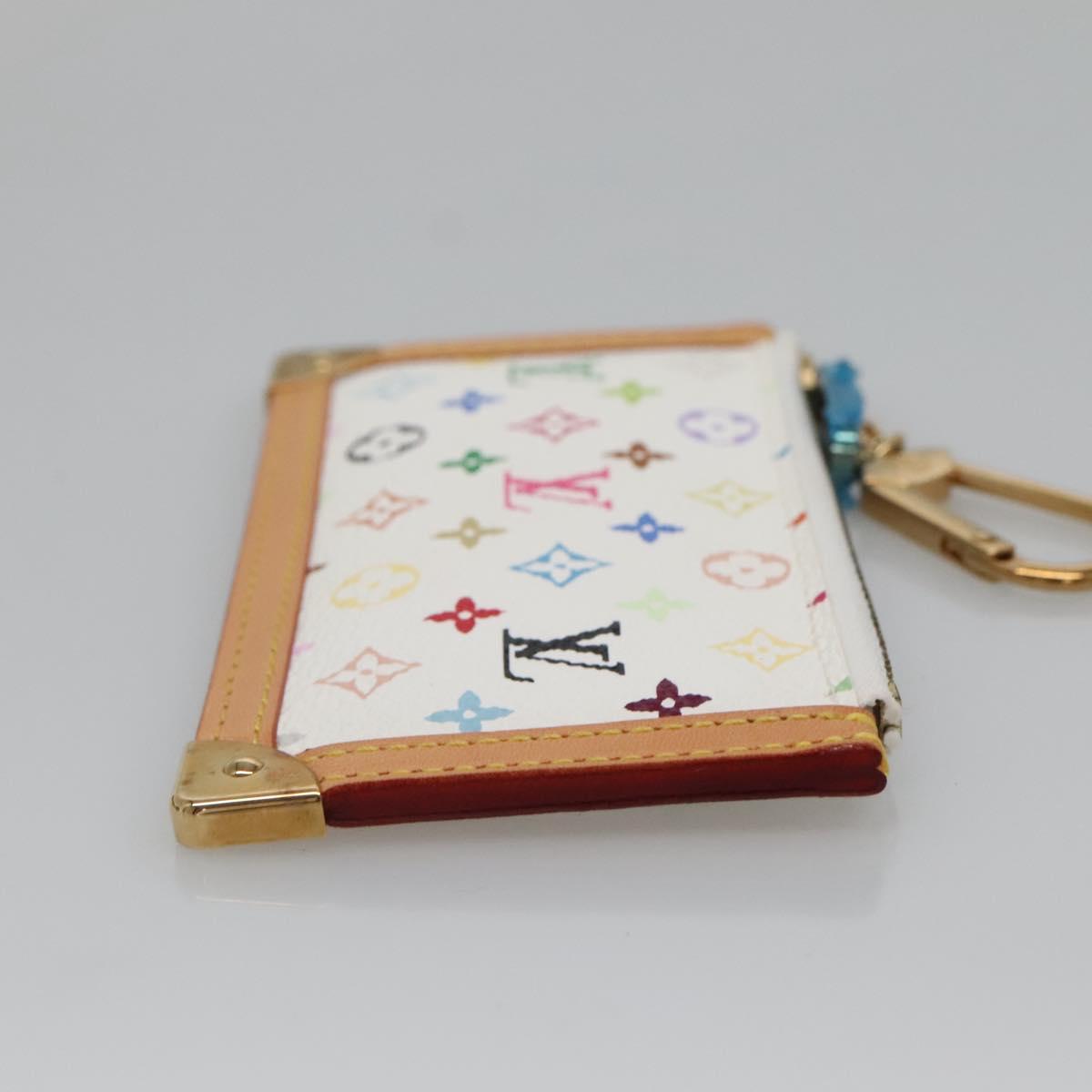 LOUIS VUITTON Multicolor Pochette Cles Coin Purse White M92655 LV Auth 139622V