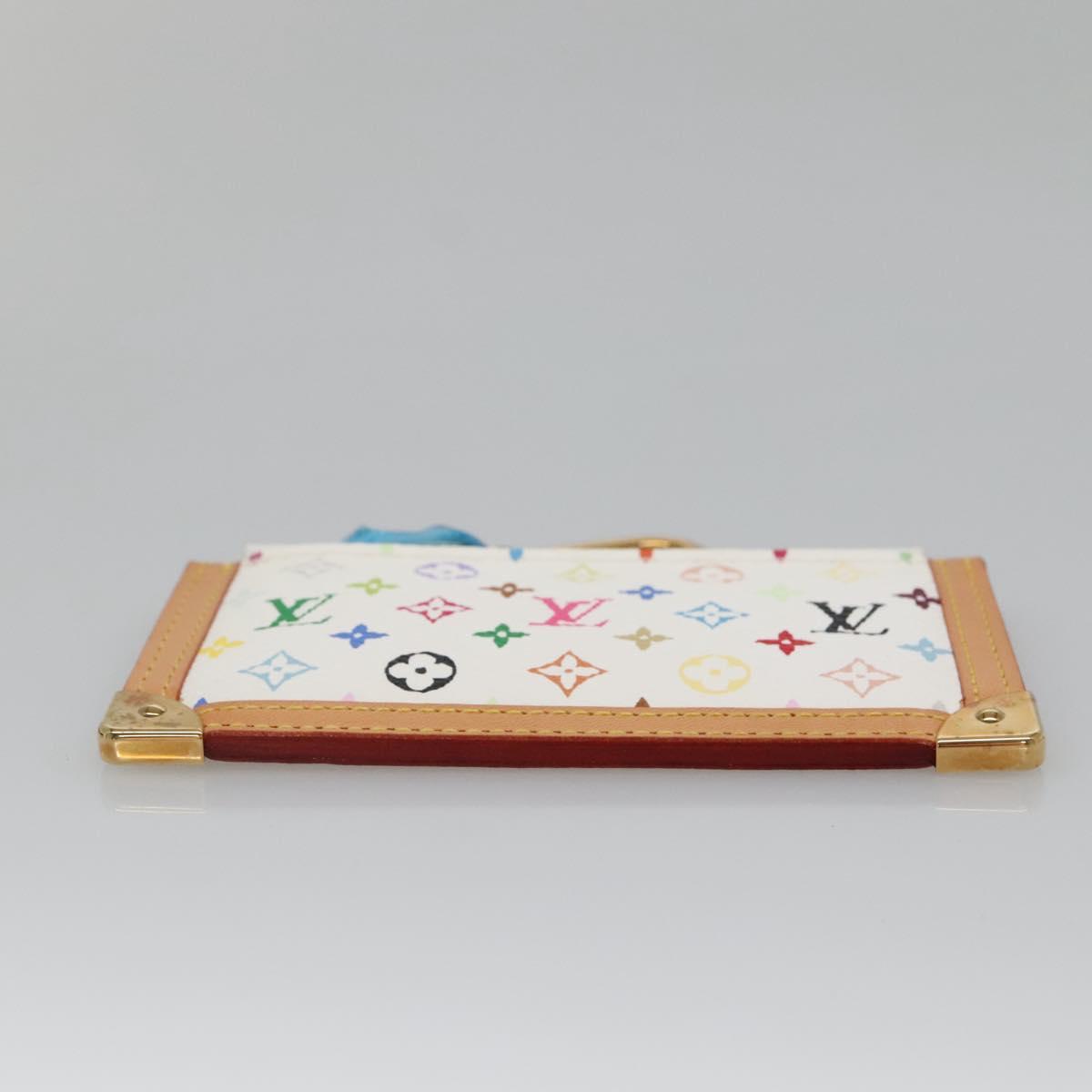 LOUIS VUITTON Multicolor Pochette Cles Coin Purse White M92655 LV Auth 139622V