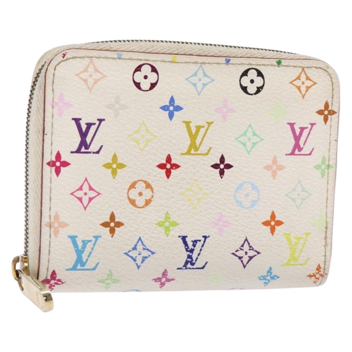 LOUIS VUITTON Monogram Multicolor Zippy Coin Purse White M93741 LV Auth 139623