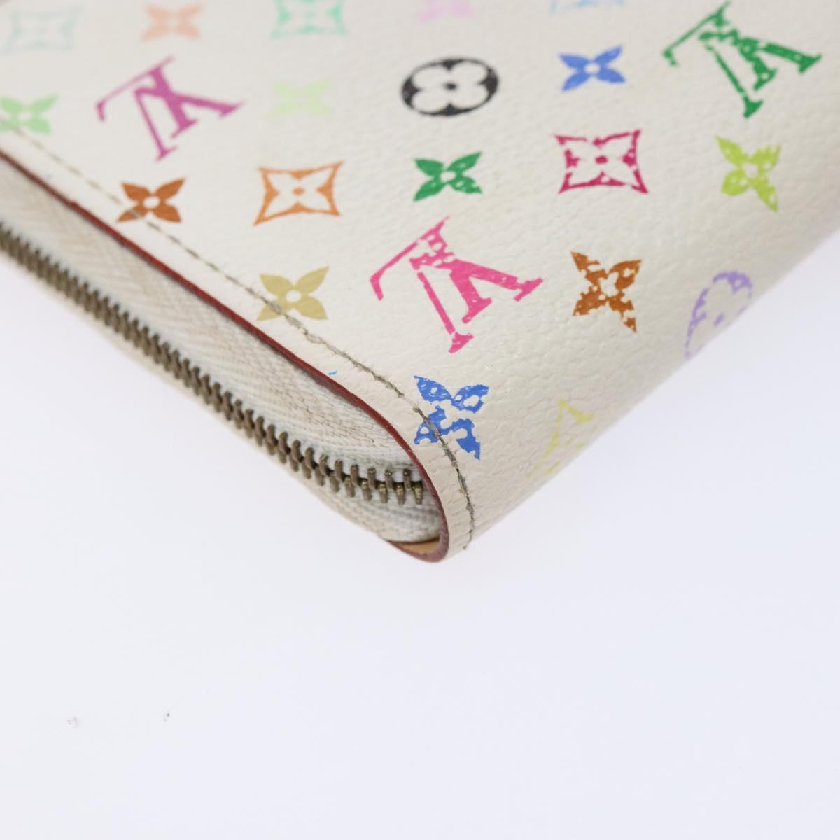 LOUIS VUITTON Monogram Multicolor Zippy Coin Purse White M93741 LV Auth 139623