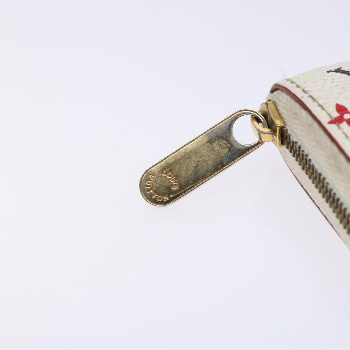 LOUIS VUITTON Monogram Multicolor Zippy Coin Purse White M93741 LV Auth 139623