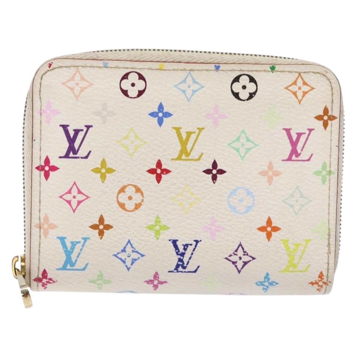 LOUIS VUITTON Monogram Multicolor Zippy Coin Purse White M93741 LV Auth 139623