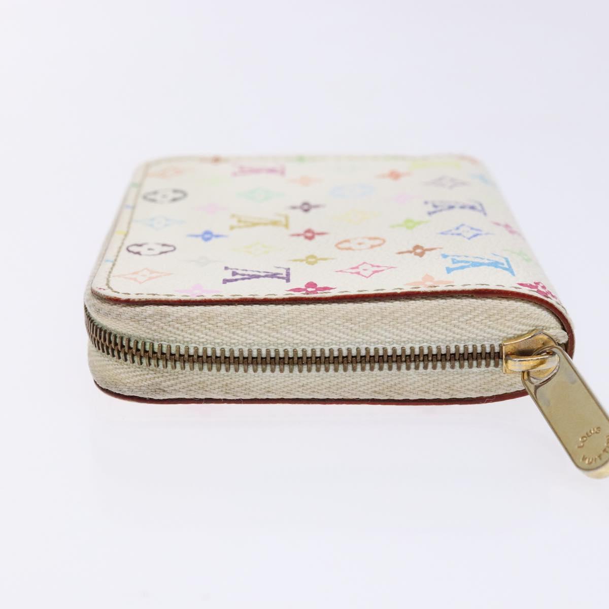 LOUIS VUITTON Monogram Multicolor Zippy Coin Purse White M93741 LV Auth 139623
