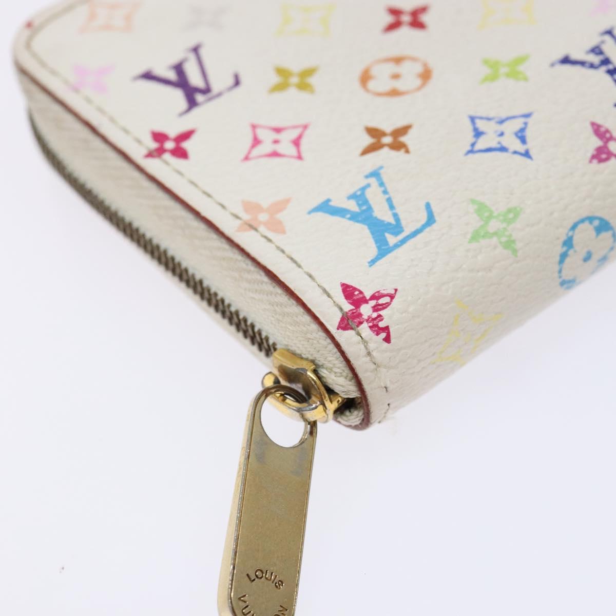 LOUIS VUITTON Monogram Multicolor Zippy Coin Purse White M93741 LV Auth 139623