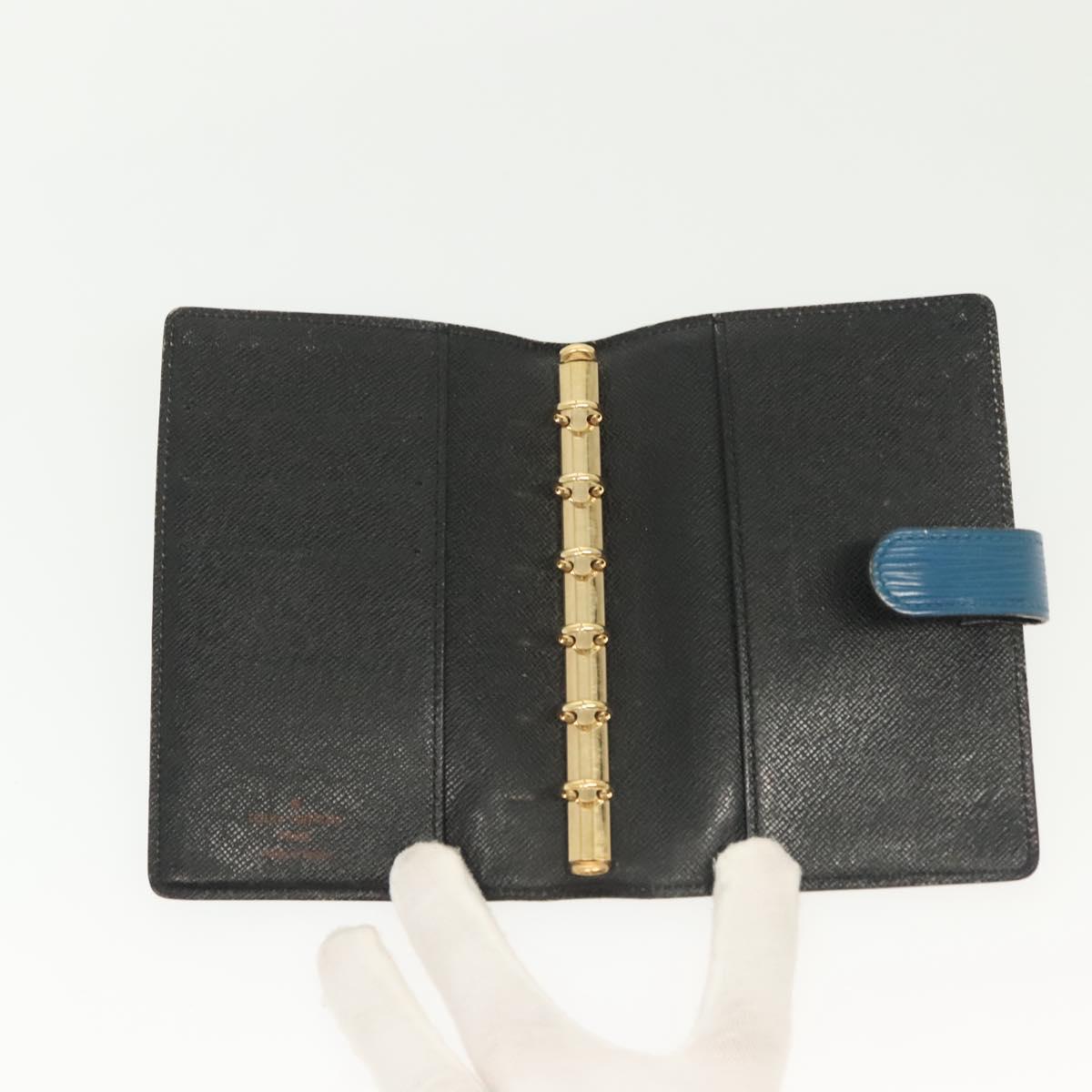 LOUIS VUITTON Epi Agenda PM Day Planner Cover Blue R20055 LV Auth 139624
