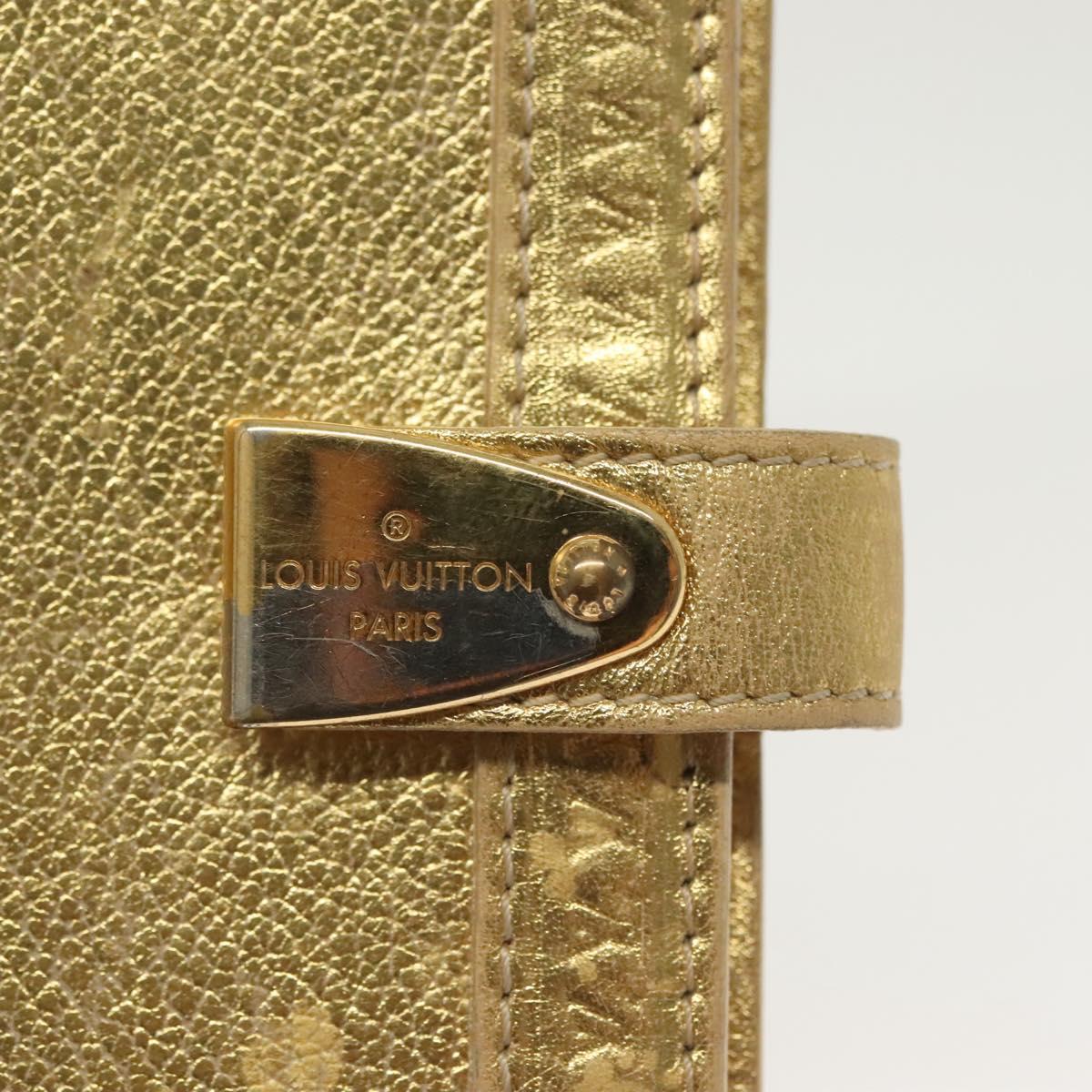 LOUIS VUITTON Suhari Agenda Partonaire PM Day Cover Gold R21048 Auth 139625