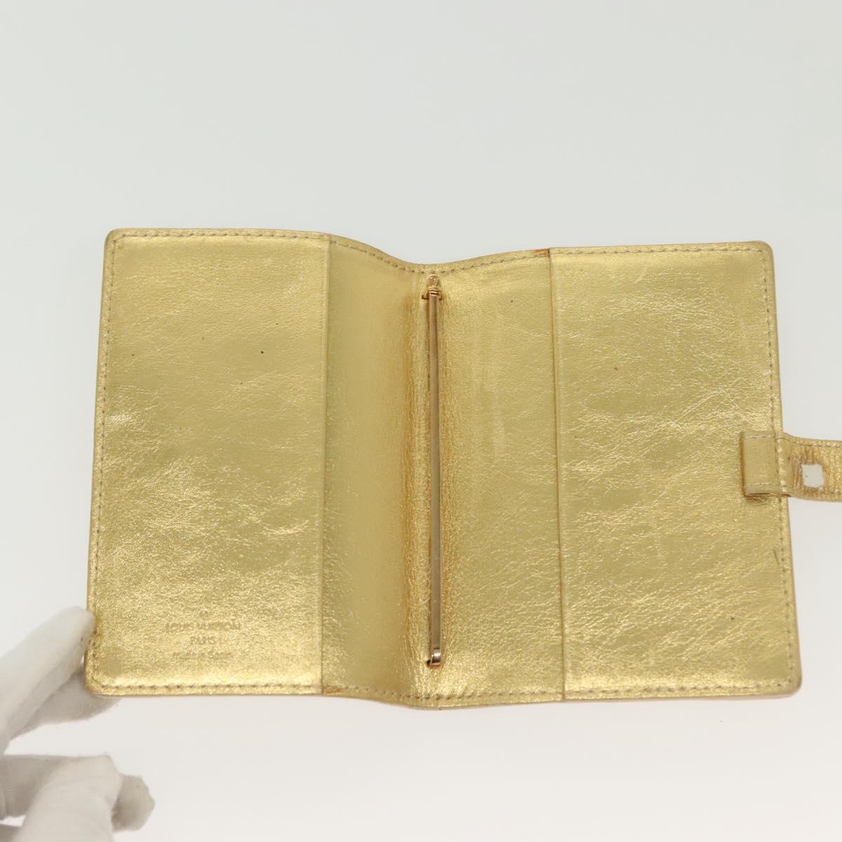 LOUIS VUITTON Suhari Agenda Partonaire PM Day Cover Gold R21048 Auth 139625