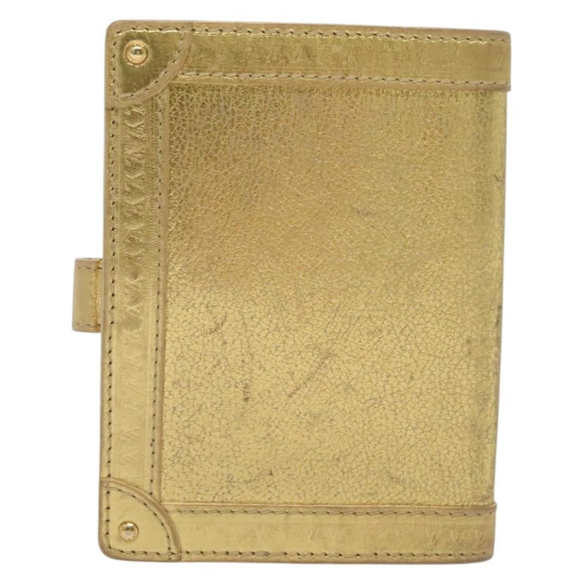 LOUIS VUITTON Suhari Agenda Partonaire PM Day Cover Gold R21048 Auth 139625