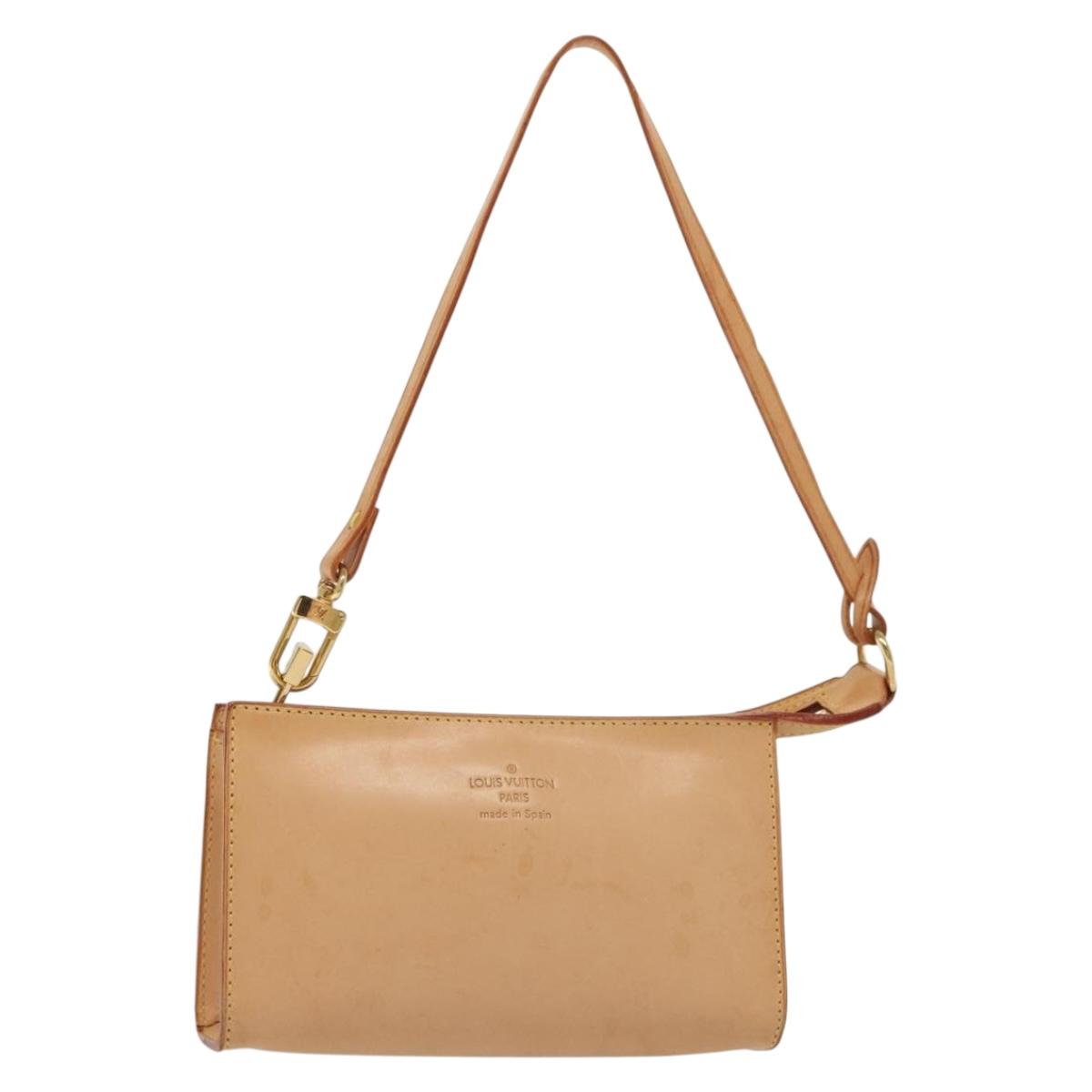 LOUIS VUITTON Nomad Cava Amble PM Pouch Leather Beige M92502 LV Auth 139626