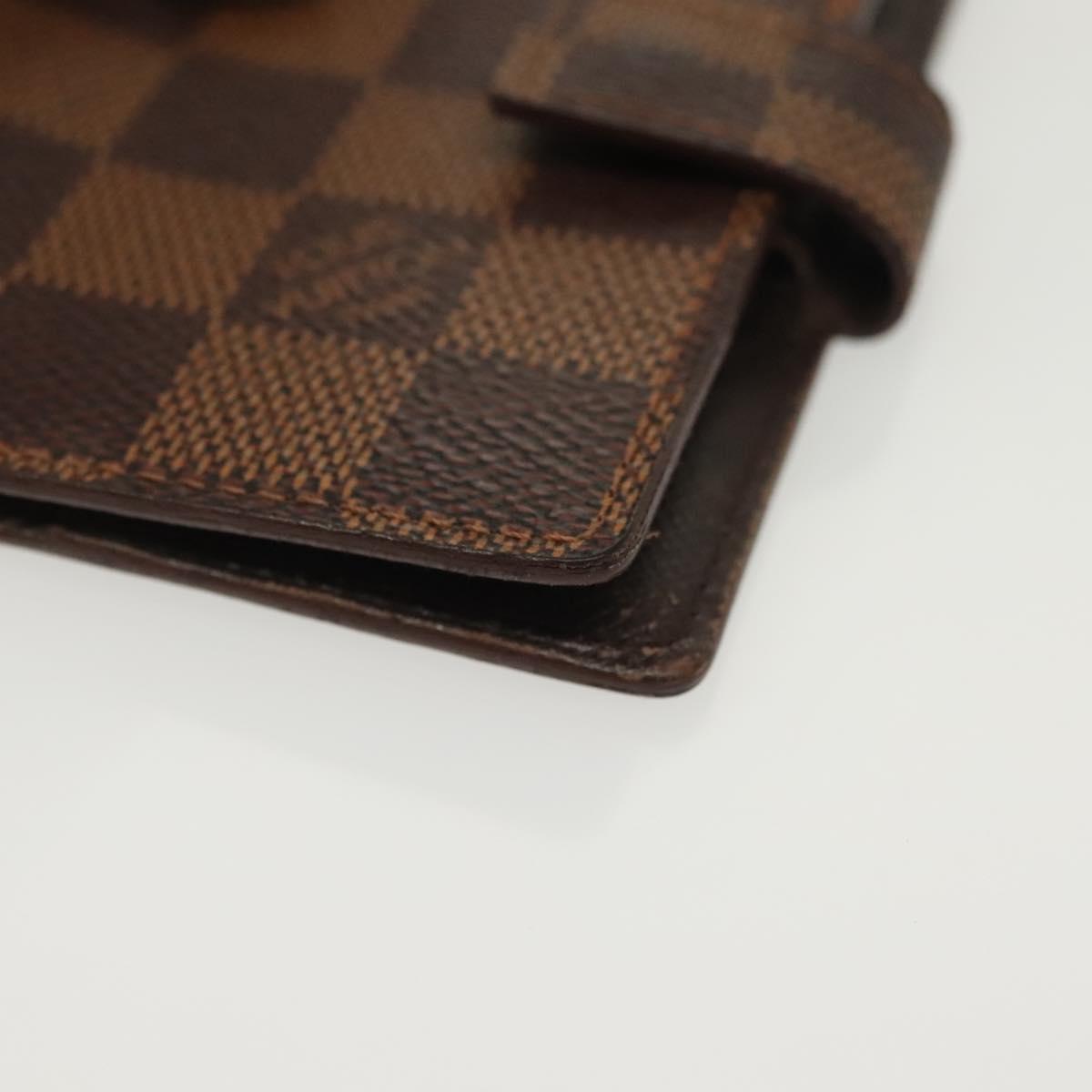LOUIS VUITTON Damier Ebene Agenda Mini Day Planner Cover R20705 LV Auth 139627