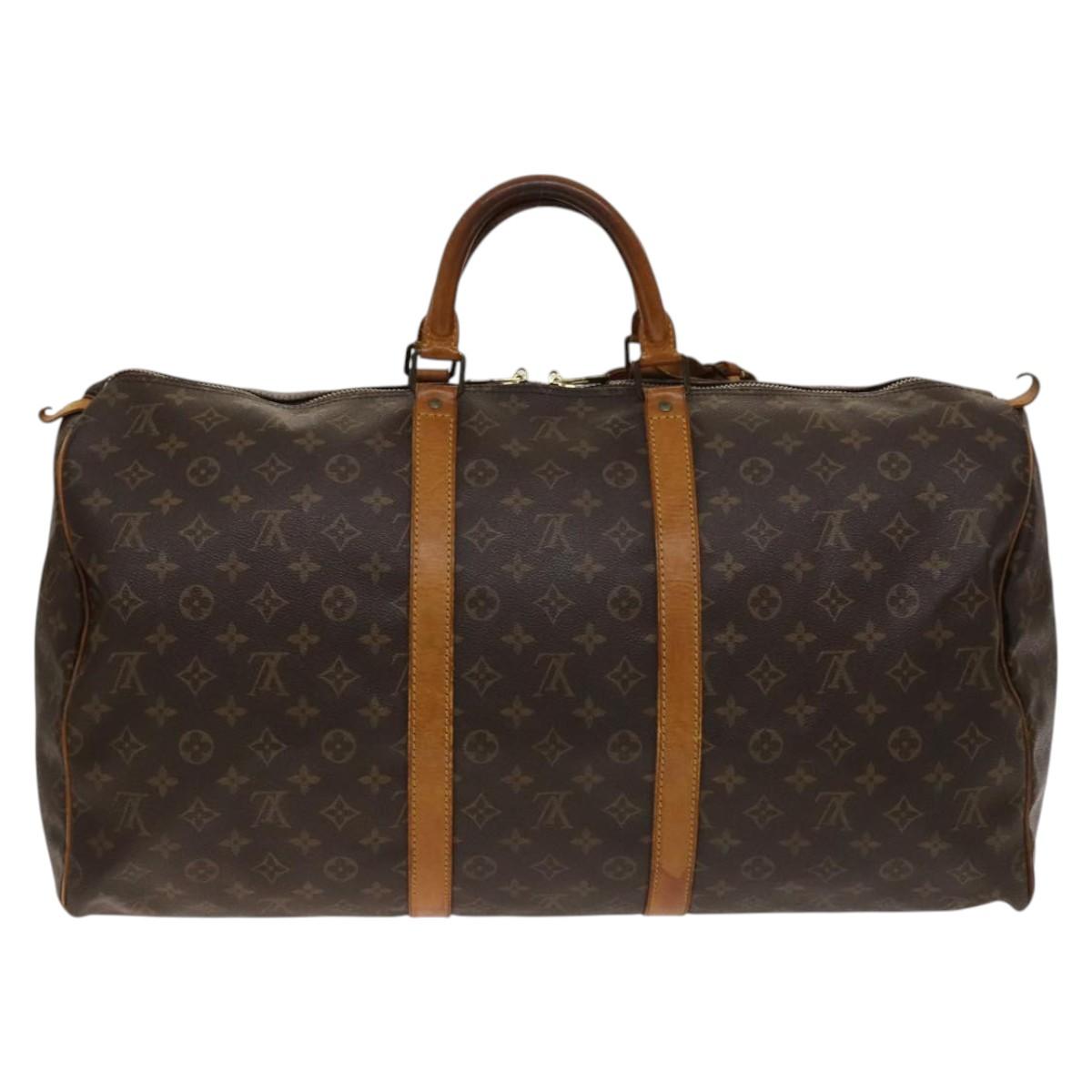 LOUIS VUITTON Monogram Keepall 55 Boston Bag M41424 LV Auth 139639