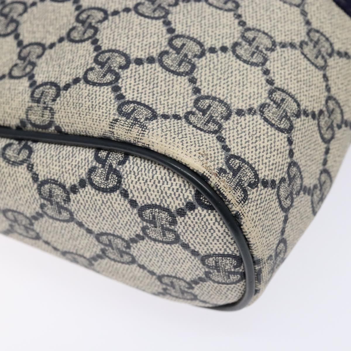 GUCCI GG Supreme Sherry Line Clutch Bag PVC Navy Gold Auth 139644