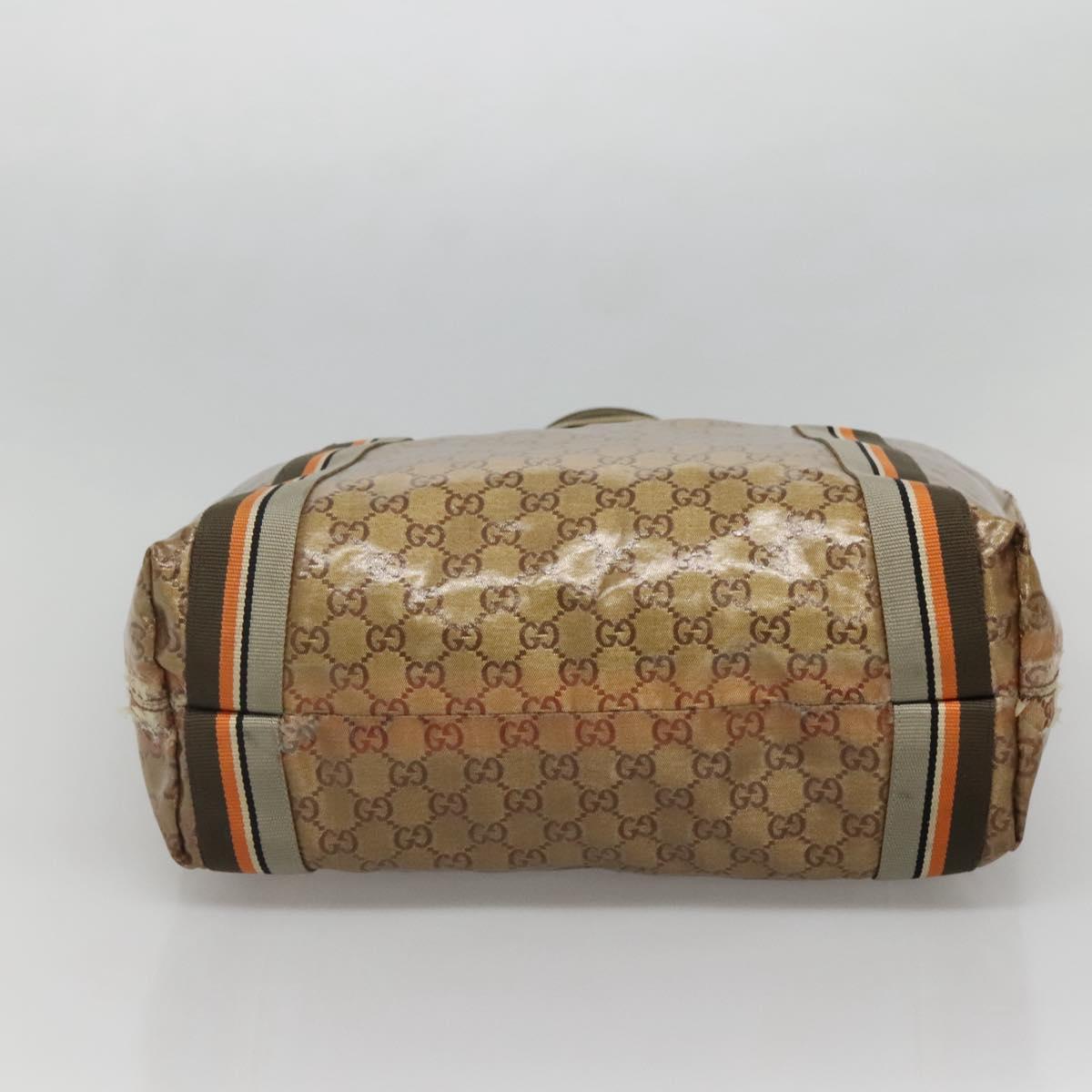 GUCCI GG Crystal Tote Bag Coated Canvas Gold 189669 Auth 139647