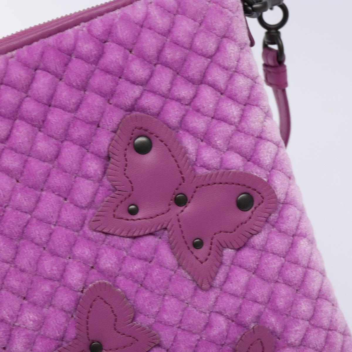 BOTTEGA VENETA Shoulder Bag Velor Purple Auth 139655A