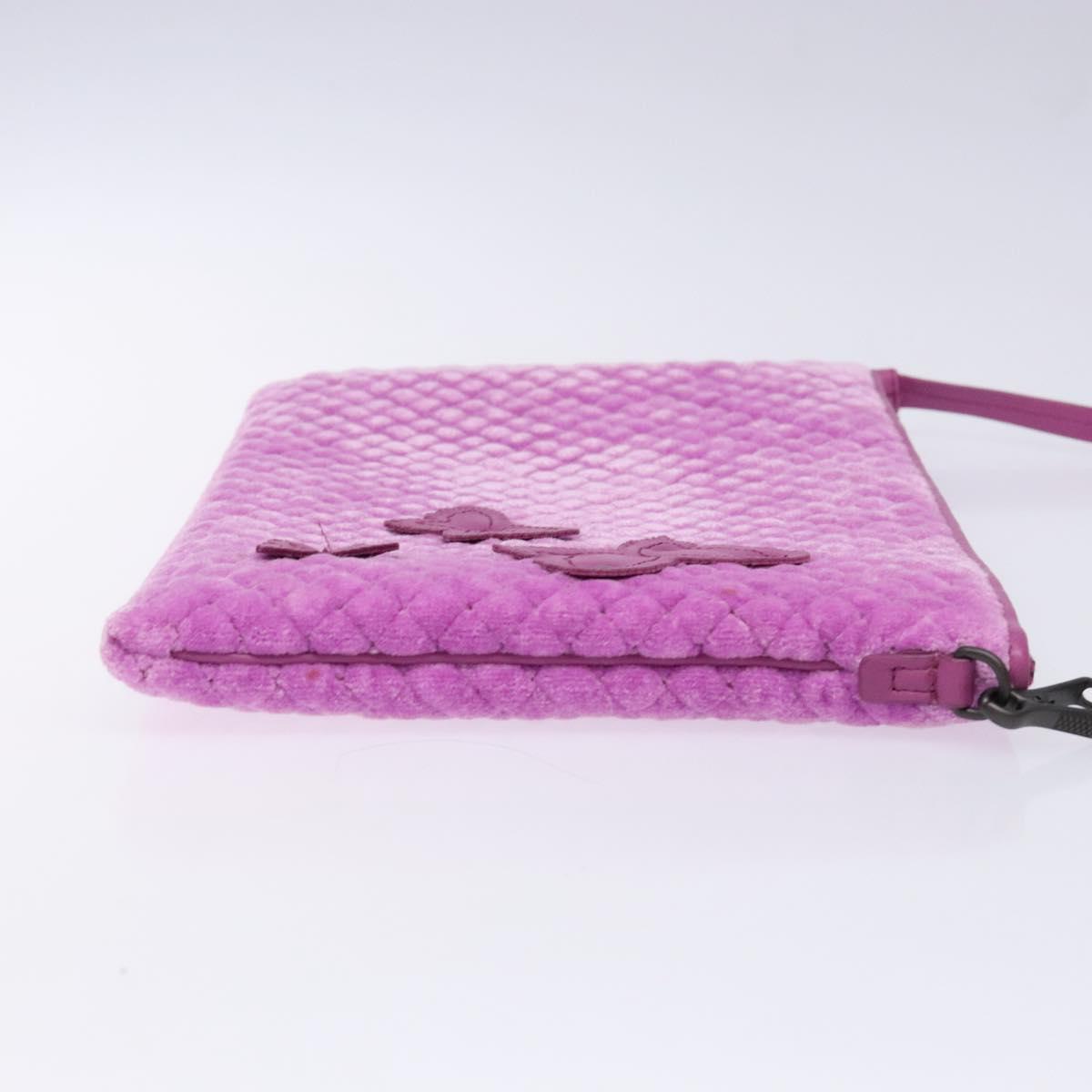 BOTTEGA VENETA Shoulder Bag Velor Purple Auth 139655A