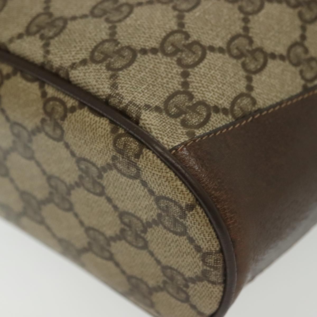 GUCCI GG Supreme Web Sherry Line Bag PVC Beige Gold 41 02 034 Auth 139660