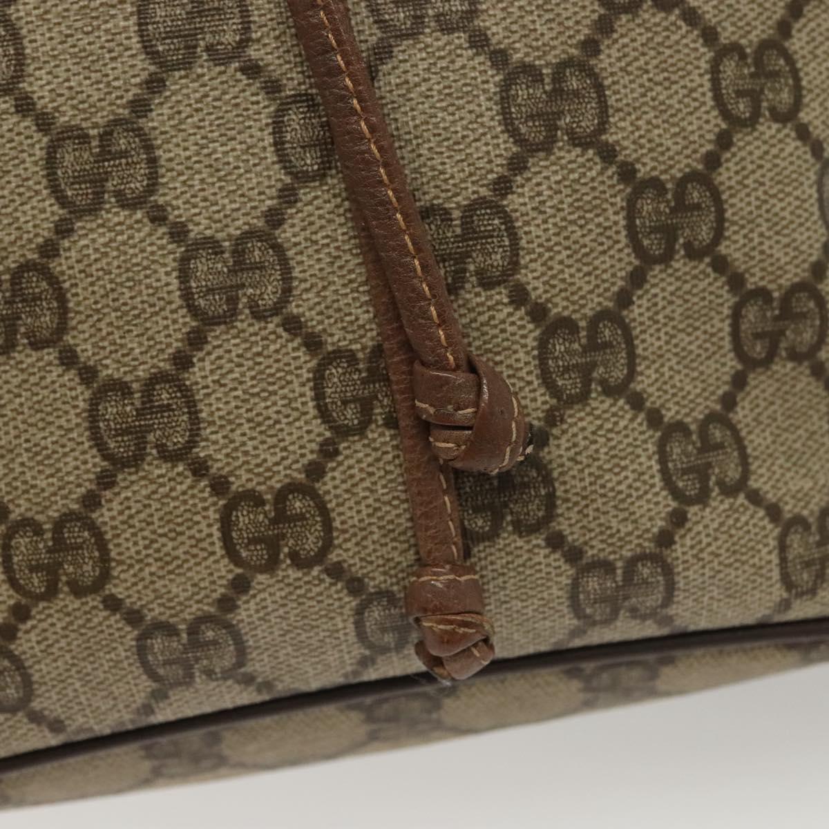 GUCCI GG Supreme Web Sherry Line Bag PVC Beige Gold 41 02 034 Auth 139660
