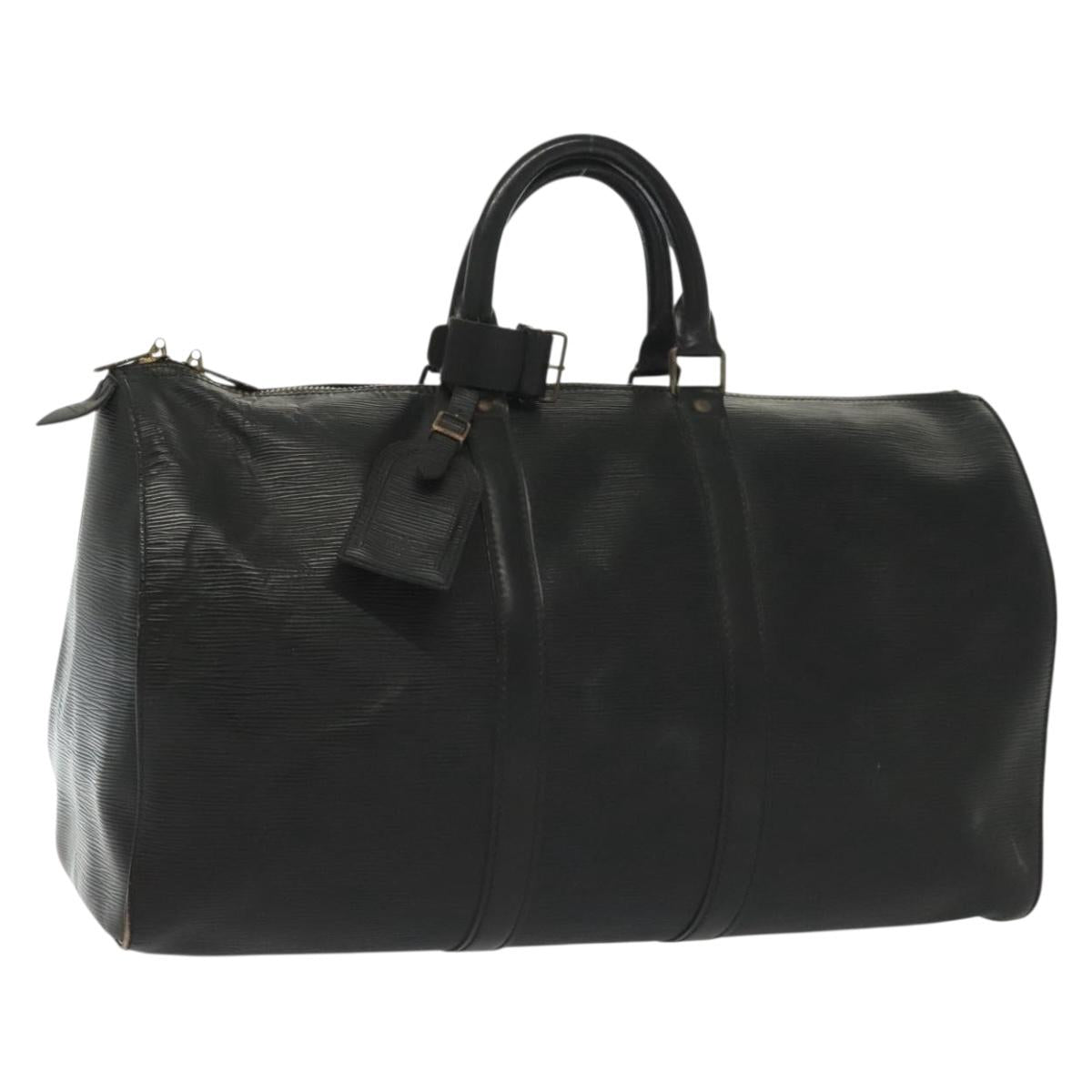 LOUIS VUITTON Epi Keepall 45 Boston Bag Black M42972 LV Auth 139668