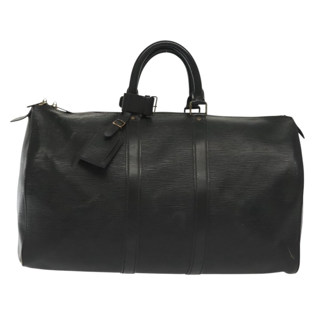 LOUIS VUITTON Epi Keepall 45 Boston Bag Black M42972 LV Auth 139668