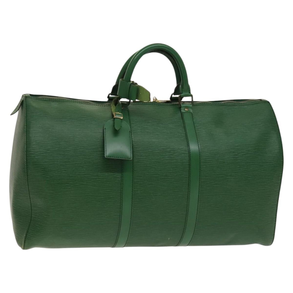 LOUIS VUITTON Epi Keepall 50 Boston Bag Green M42964 LV Auth 139669