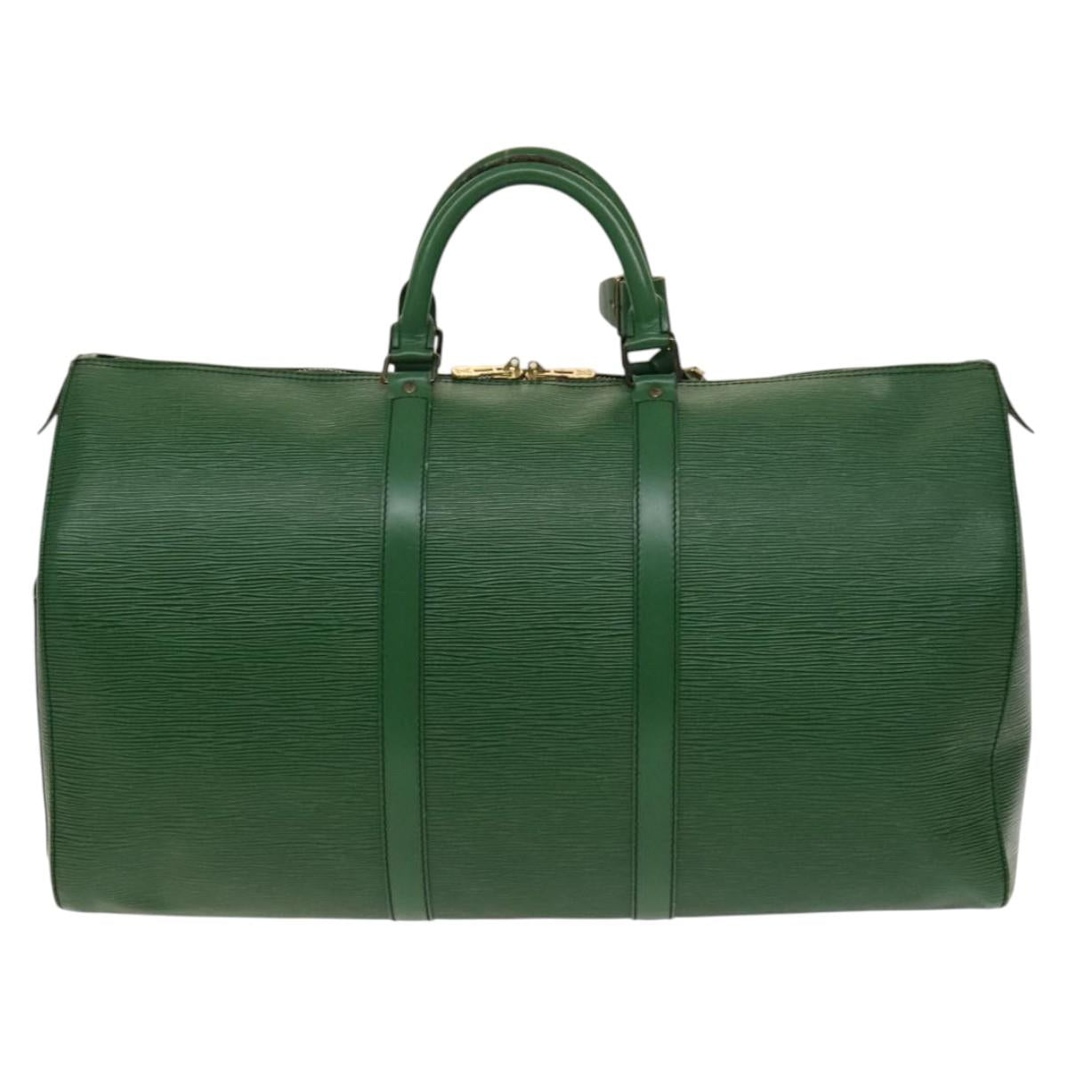 LOUIS VUITTON Epi Keepall 50 Boston Bag Green M42964 LV Auth 139669