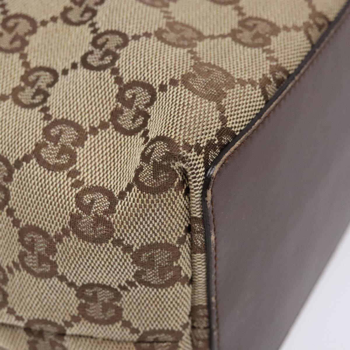 GUCCI GG Canvas Tote Bag Beige Silver 31243 Auth 139697