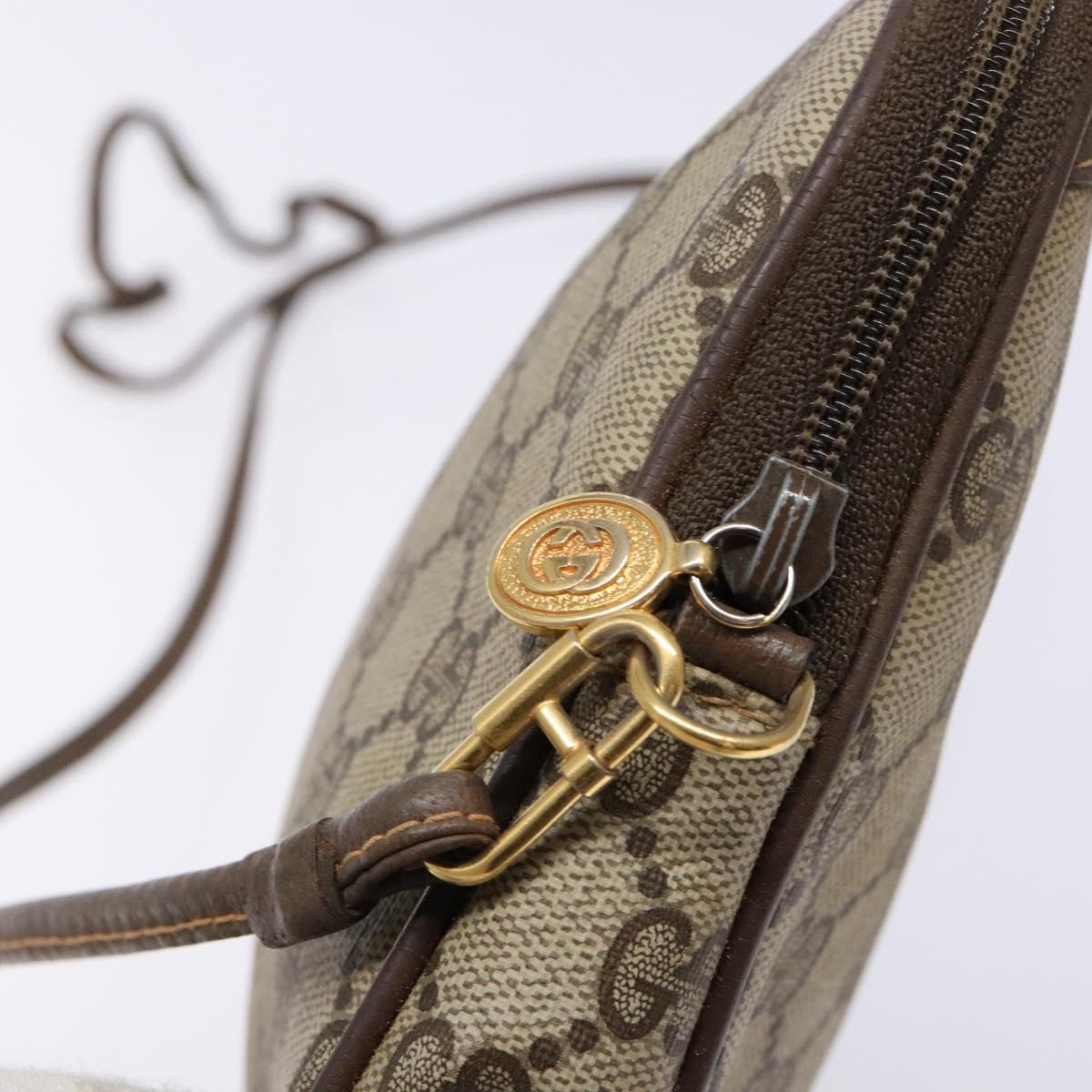 GUCCI GG Supreme Shoulder Bag PVC Beige Gold 97 02 068 Auth 139727