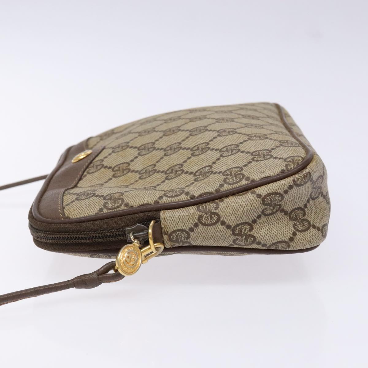 GUCCI GG Supreme Shoulder Bag PVC Beige Gold 97 02 068 Auth 139727