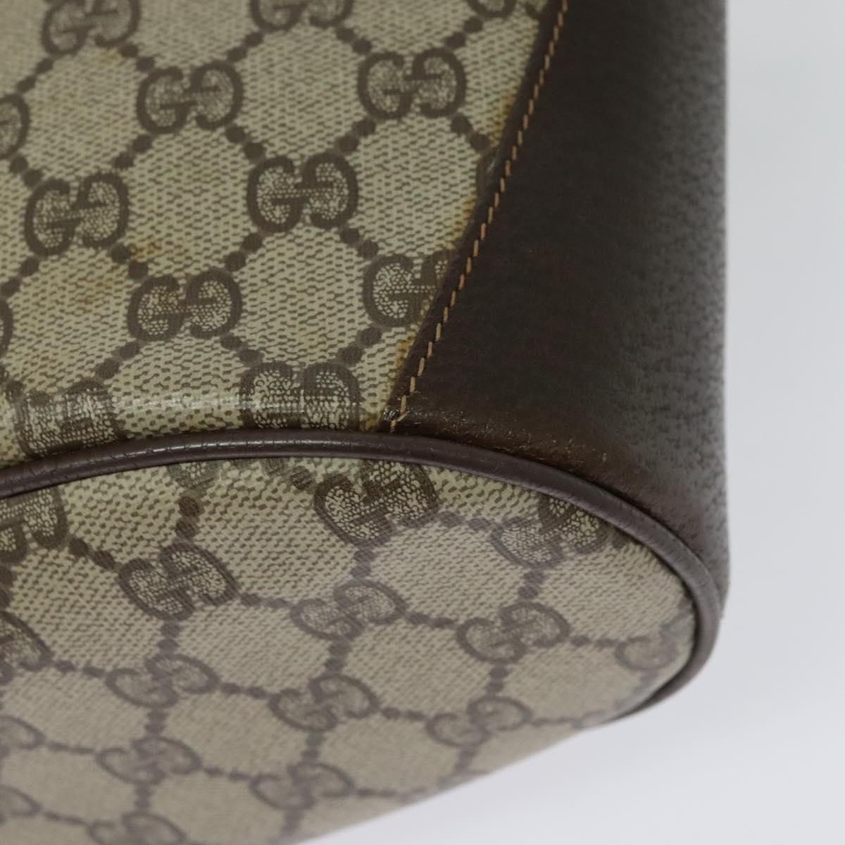 GUCCI GG Supreme Web Sherry Line Shoulder Bag PVC Beige 904 02 081 Auth 139731