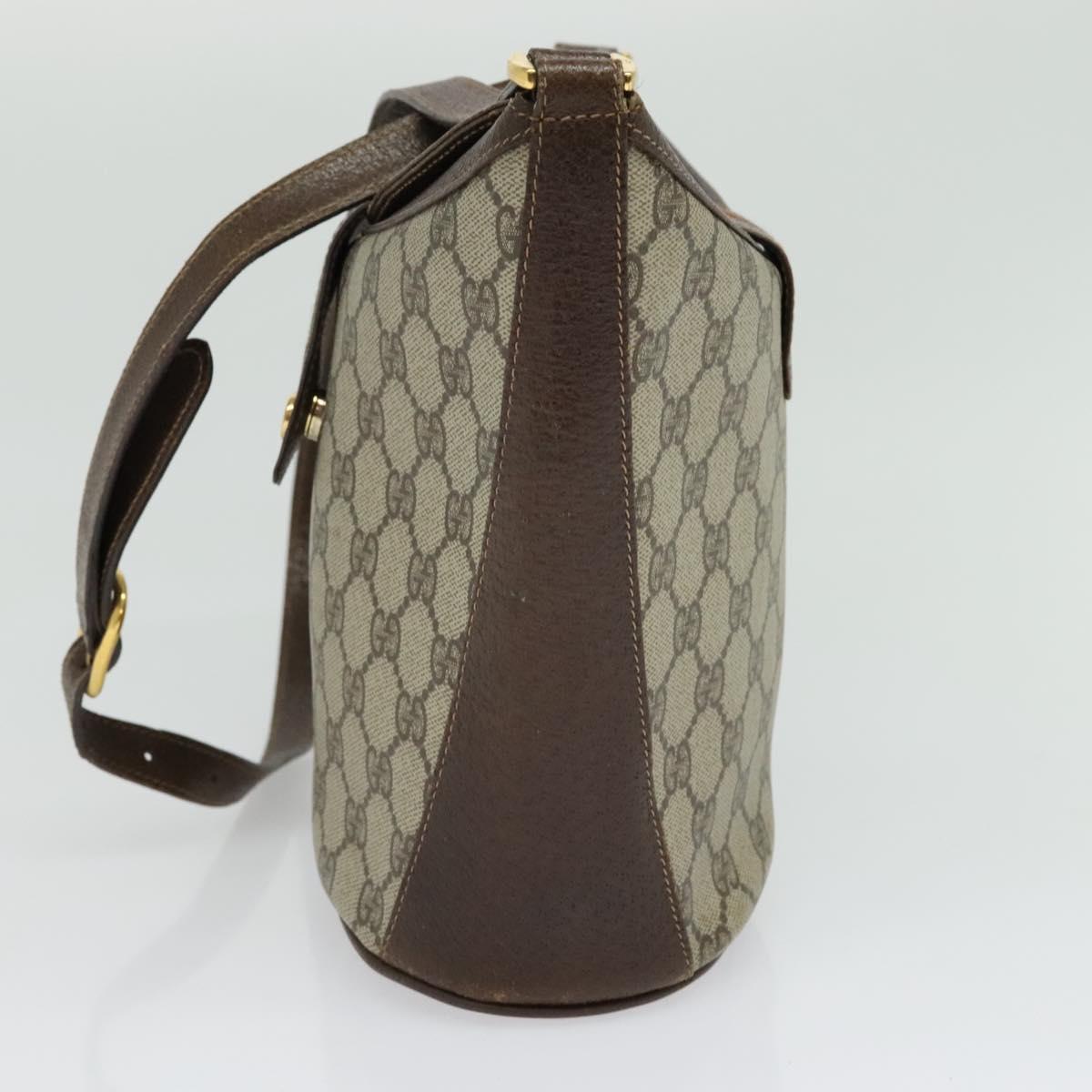 GUCCI GG Supreme Web Sherry Line Shoulder Bag PVC Beige 904 02 081 Auth 139731