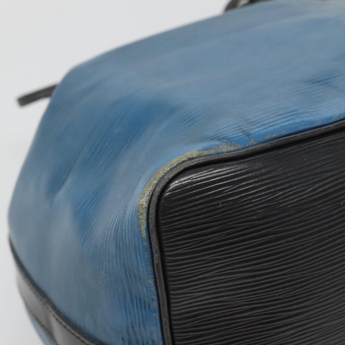 LOUIS VUITTON Epi Petit Noe Shoulder Bag Bicolor Black Blue M44152 Auth 139735