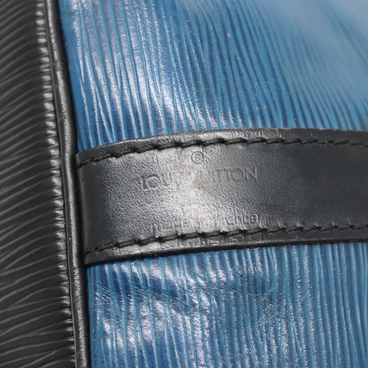 LOUIS VUITTON Epi Petit Noe Shoulder Bag Bicolor Black Blue M44152 Auth 139735