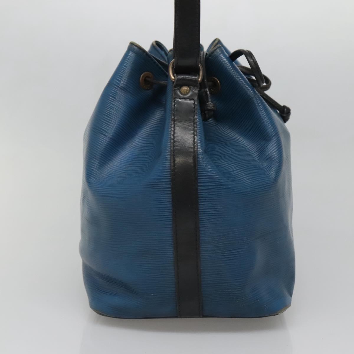 LOUIS VUITTON Epi Petit Noe Shoulder Bag Bicolor Black Blue M44152 Auth 139735