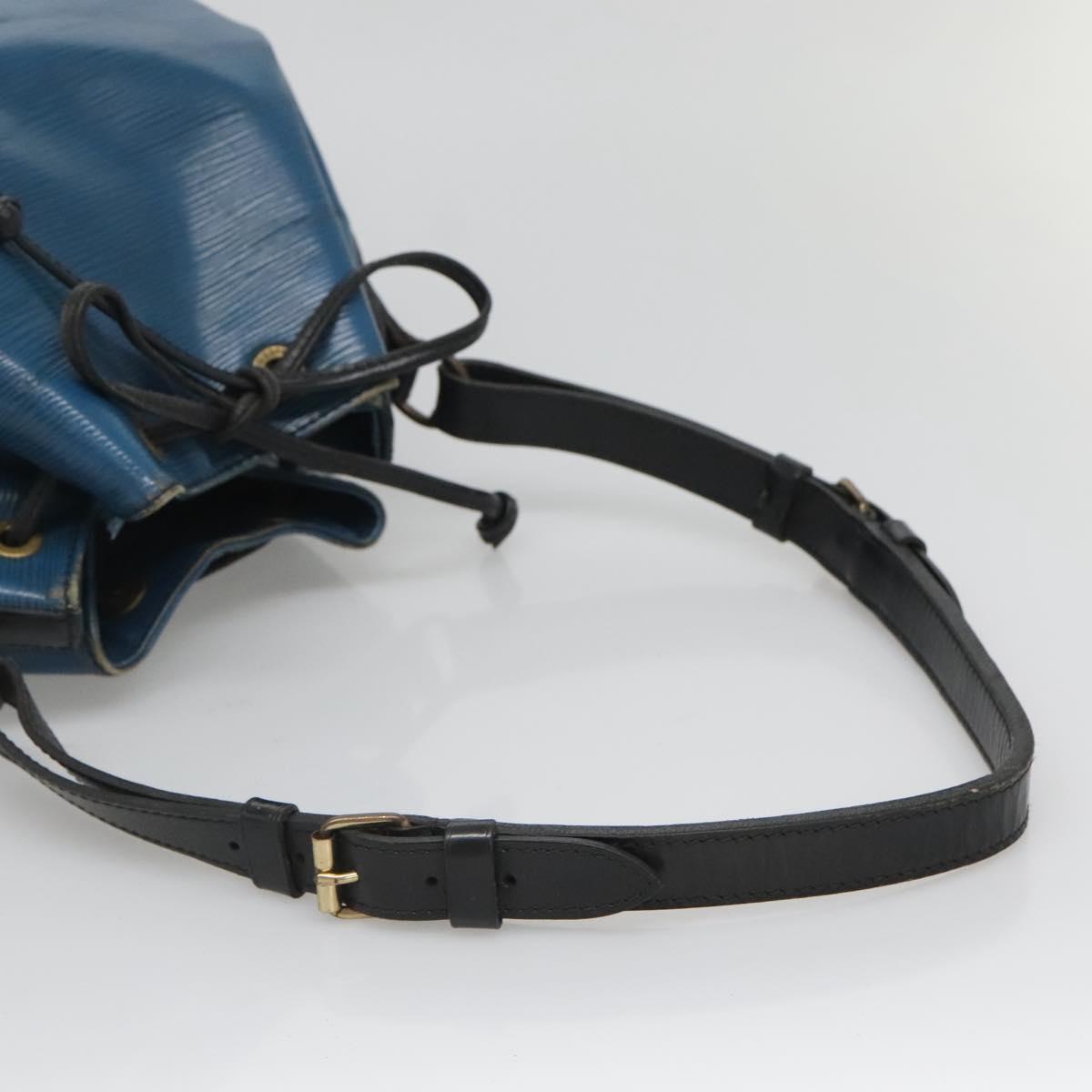 LOUIS VUITTON Epi Petit Noe Shoulder Bag Bicolor Black Blue M44152 Auth 139735