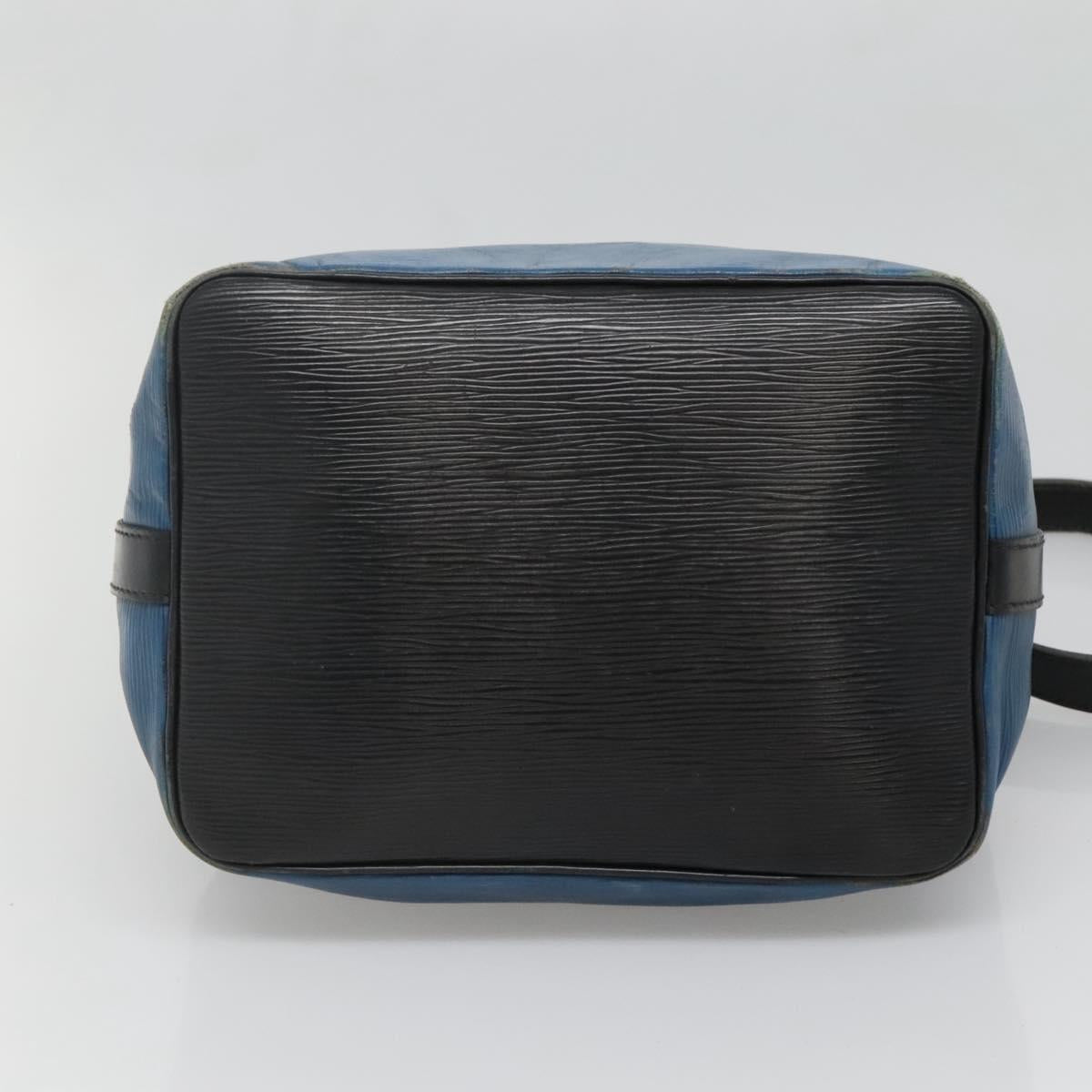LOUIS VUITTON Epi Petit Noe Shoulder Bag Bicolor Black Blue M44152 Auth 139735