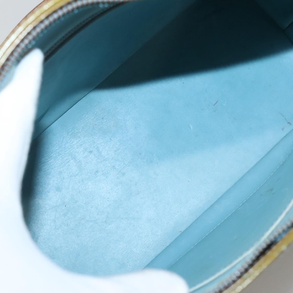 LOUIS VUITTON Monogram Vernis Houston Hand Bag Baby Blue M91005 LV Auth 139736